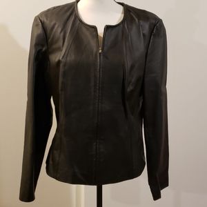 Pleather fitted black jacket